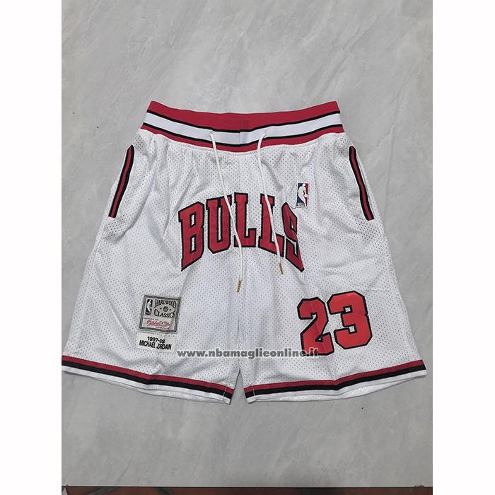 Pantaloncini Chicago Bulls Mitchell & Ness Just Don 1997-98 Bianco